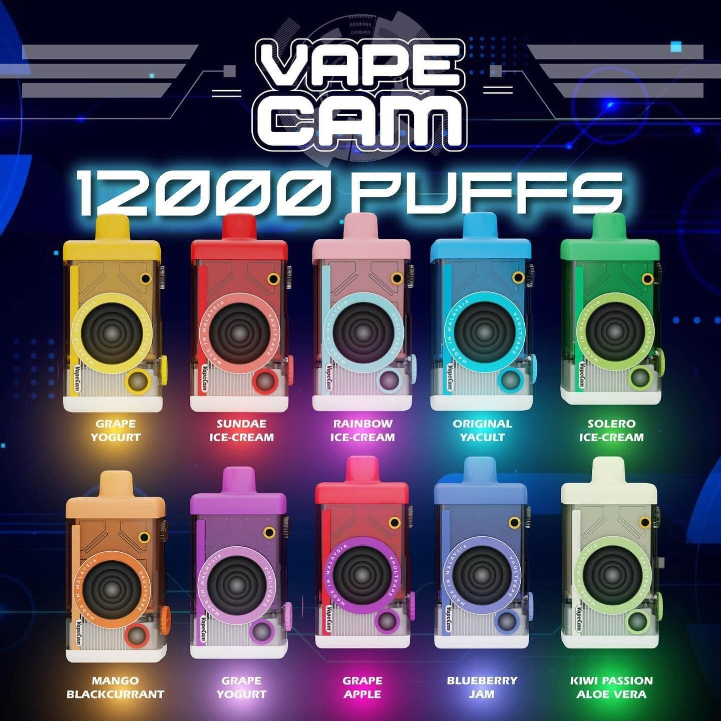 VAPECAM 12000PUFF DISPOSABLE