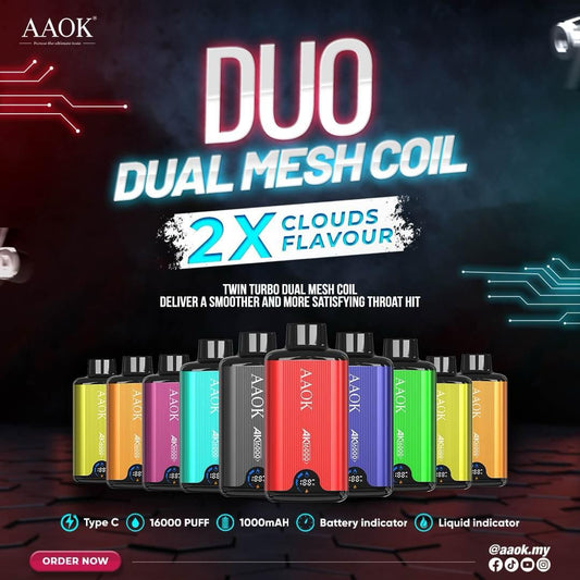 AAOK DUAL AK 16000 PUFF DISPOSABLE