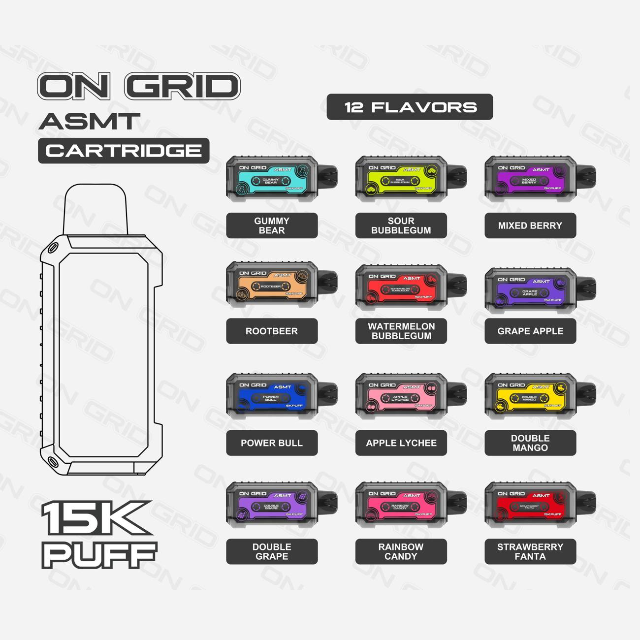 ONGRID 15000 PREFILLED POD (VAPETAPE UNPLUG POD)